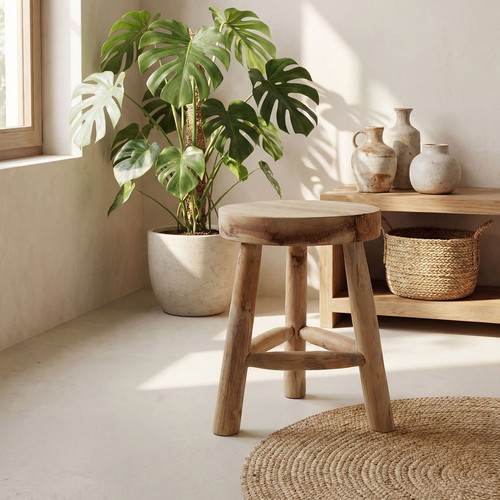 Hocker dreibein teakholz 40 - h:,